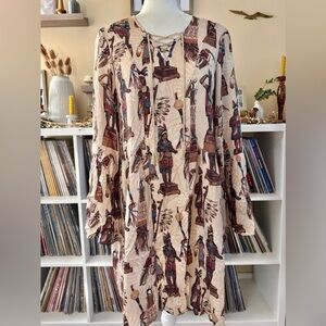 Double D Ranch Size Medium 100% Viscose Tobacco Salesman Mini Dress